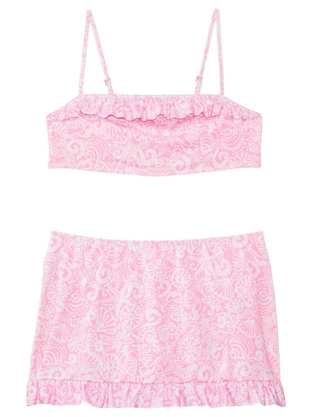 Lilly Pulitzer Girls Topher Bikini UPF 50+ Rousseau Pink Tidepool Treasures